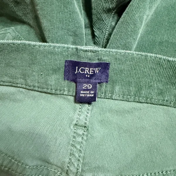 J.Crew Womens Green Corduroy Straight Leg High Rise Pants BT006 Size 29 - Image 5