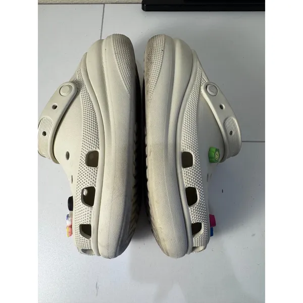 Crocs Classic‎ Crush Clog Bone Women Size 10 Platform Jibbitz Charms Comfort - Image 5