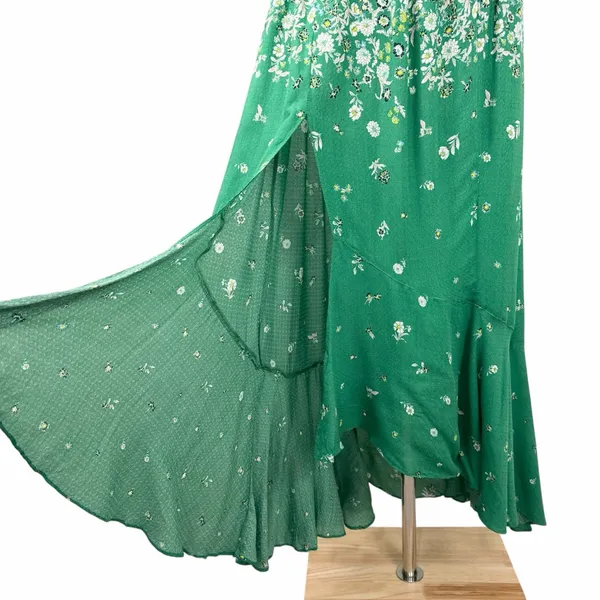 Free People Ready Or Not Floral Maxi Slip Dress Green Size Small - Image 8
