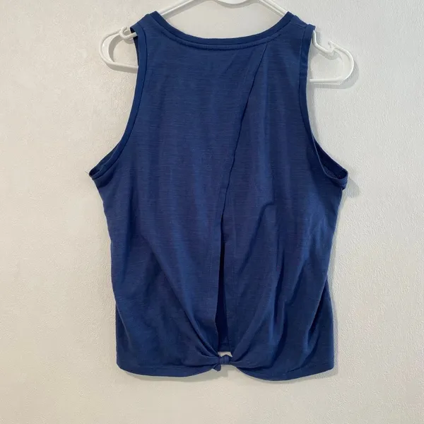AERO Aeropostale Blue Open Back Twist Tank Top Medium Athleisure - Image 4