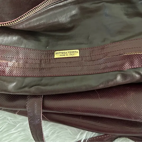 Vintage Bottega Veneta Leather Overnight‎ Duffle Bag - Image 14