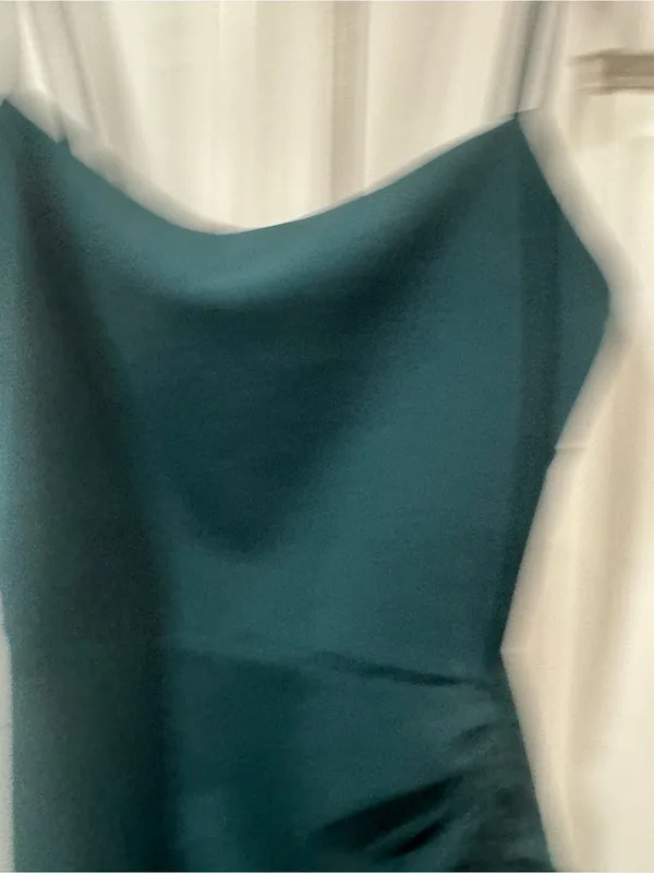 Windsor Dark Green Ruched Spaghetti Strap Mini Dress - Image 3