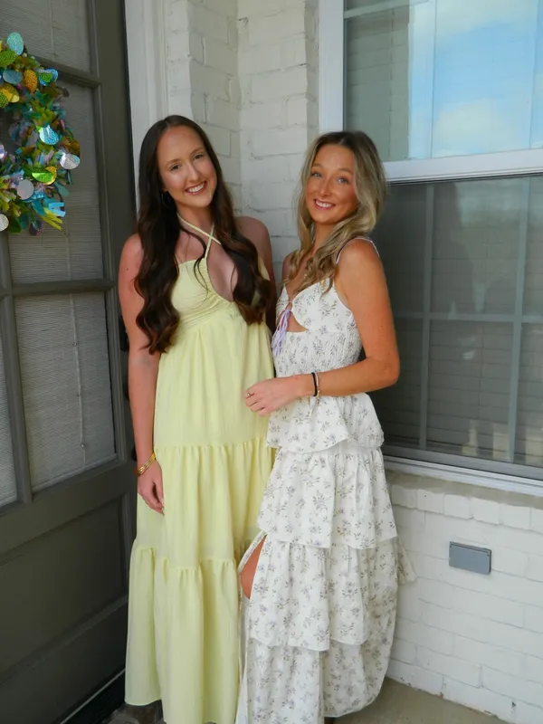 Lucy in the Sky Cream Maxi Dress with Lavender Floral Print - Image 5