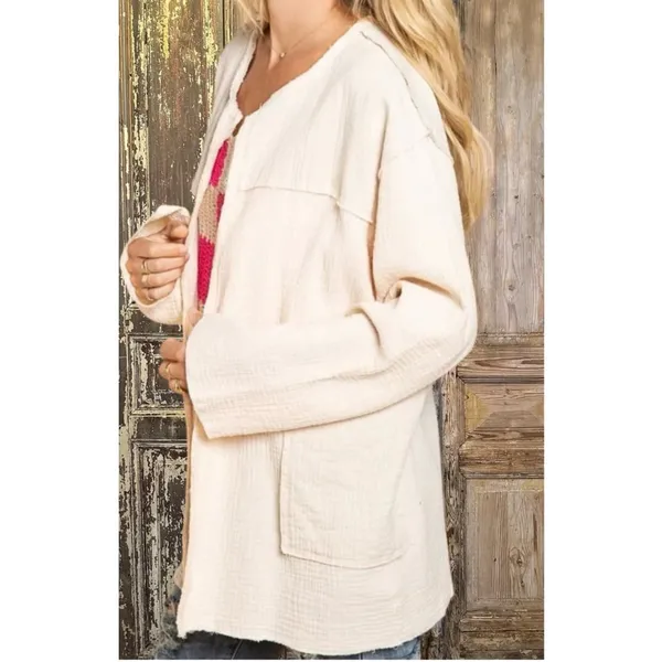 POL Gauze Style Jacket with Boho Charm - Image 2