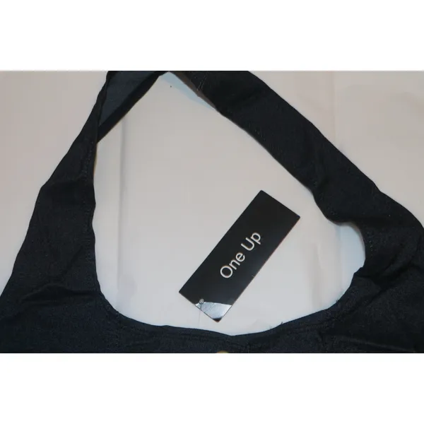 Button Up Halter Vest Crop Top Black Size M - Image 3