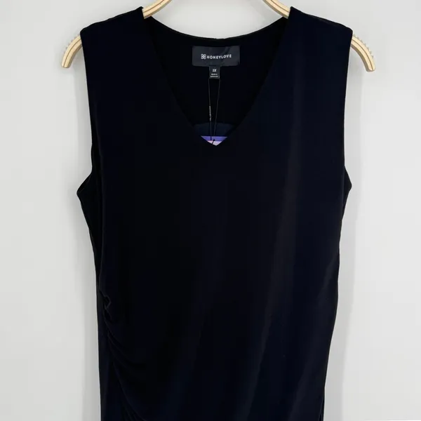 Honeylove‎ InnerPower Black Sleeveless Midi Dress 1X Shaping Slimming Flattering - Image 5