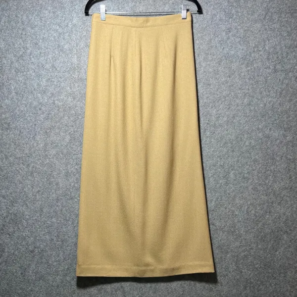 Express Vintage‎ 90s 3 Piece Suit Set 9/10 Camel Tan Wool Blend Blazer Pant Skirt Lined - Image 14