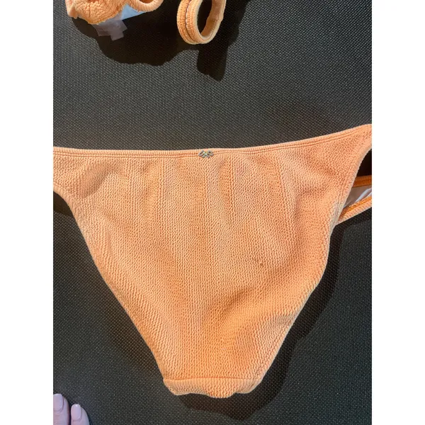 PILY Q Textured Two Piece Papaya Bikini Set w Padded Bust Size Medium PQ SWIM - Image 4