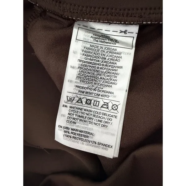 Adidas Womens Wide Leg Athletic Pants Brown High Rise Crop KF0794 Medium - Image 6