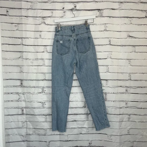 PacSun Ultra High Rise Slim Fit Jeans Light Wash Button Fly Size 23 Distressed - Image 10