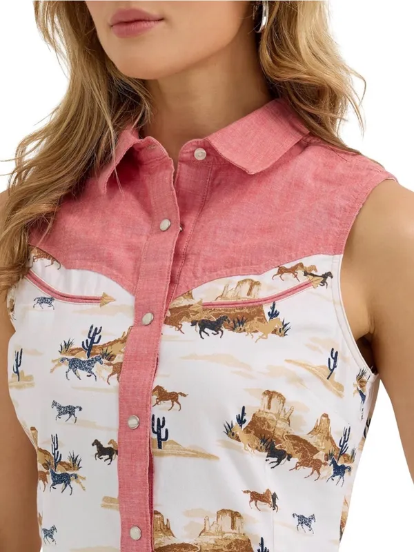 Wrangler Women’s Silver Retro Scenic Shirt | M - Image 2