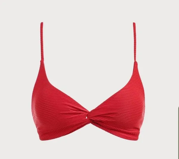Berlook Red Twist Backless Bikini Top and Red Solid Low Waisted Bikini BOT 01 Size L - Image 7