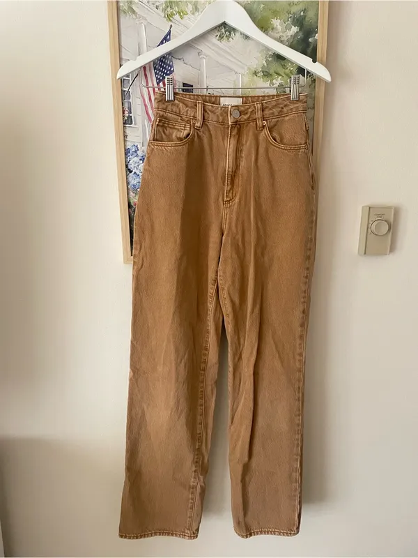 Abrand A Carrie Jeans Warm Tan Straight Leg‎ High Rise Urban Outfitters Size 24 - Image 5