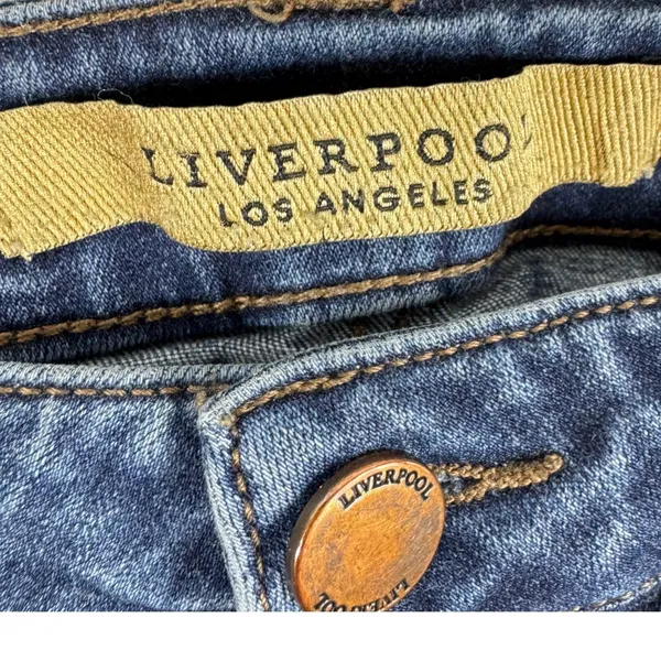 Liverpool Los Angeles Skinny Jeans Womens 10 Lakewood Med Mid‎ Wash Selvage Hem - Image 4