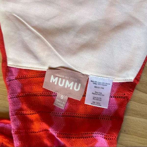 Show Me Your MuMu Red and Pink Striped Crop Top - Image 3