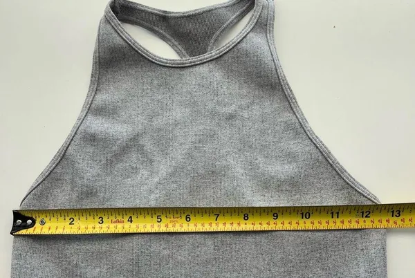 Free People FP movement Gray Sleeveless Tank Top ribbed Heart is Racing M / L - Image 5