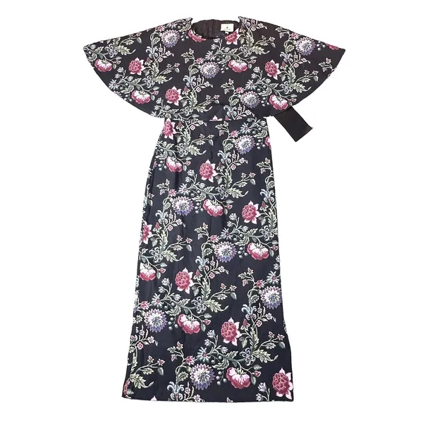 Tuckernuck Midnight Moonflower Leah Cape Dress Floral Flutter Sleeve Midi 4 New - Image 12