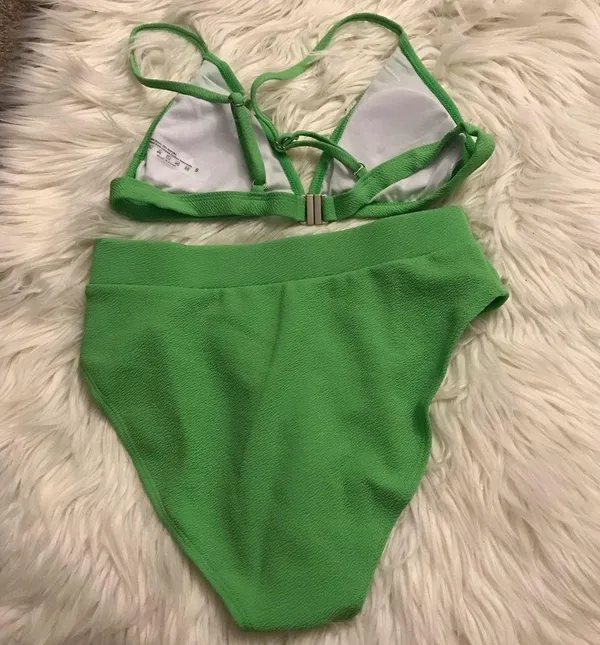 NWT Lime Green Triangle Bikini Set - Image 4
