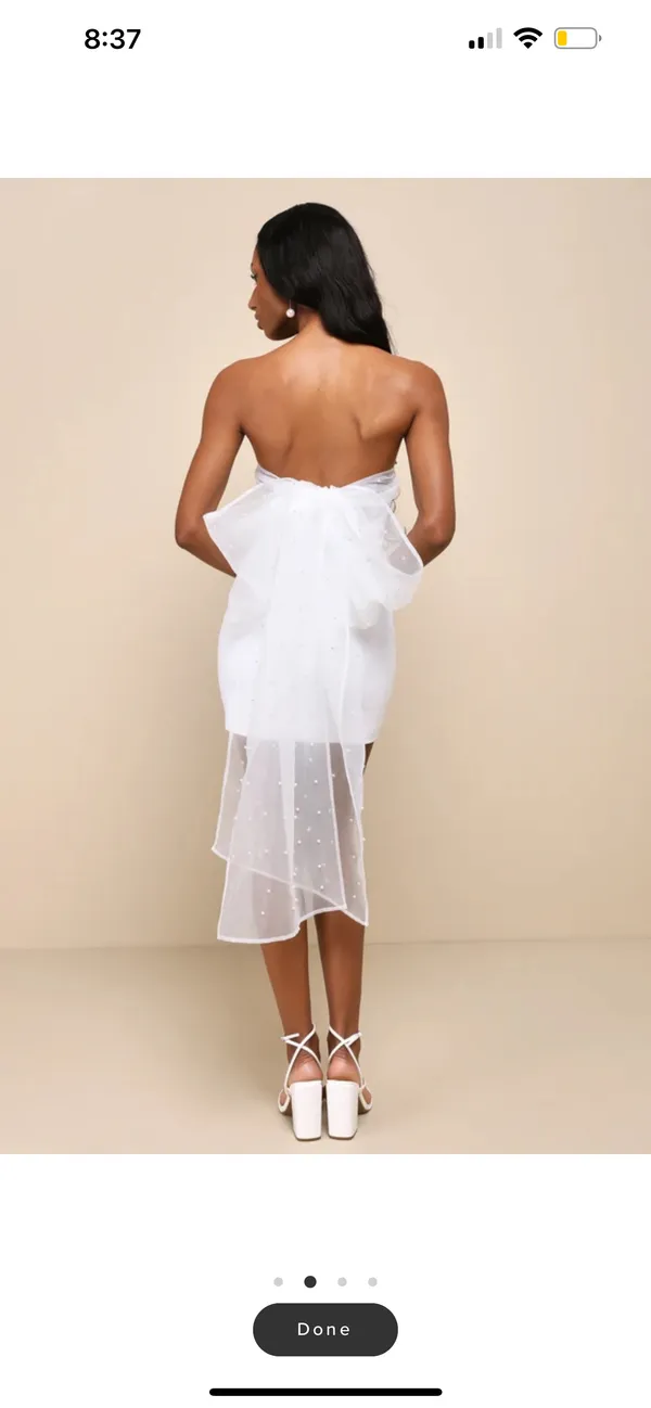 Lulus Mini Dress With Pearl Bow - Image 2