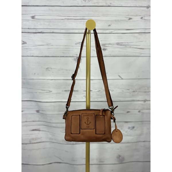 Harbour 2nd Luna Cognac Leather Crossbody Belt Bag Convertible 5 Compartment - Image 2