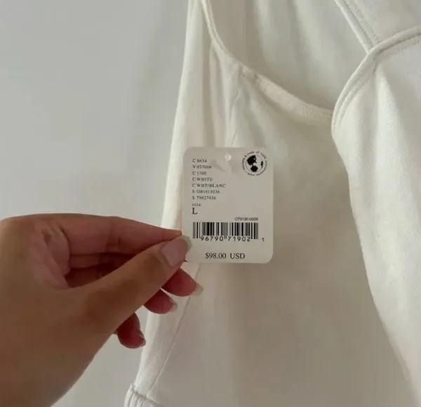 Free People White Prima Shortsie Workout Athletic Romper NWT Size Large - Image 2