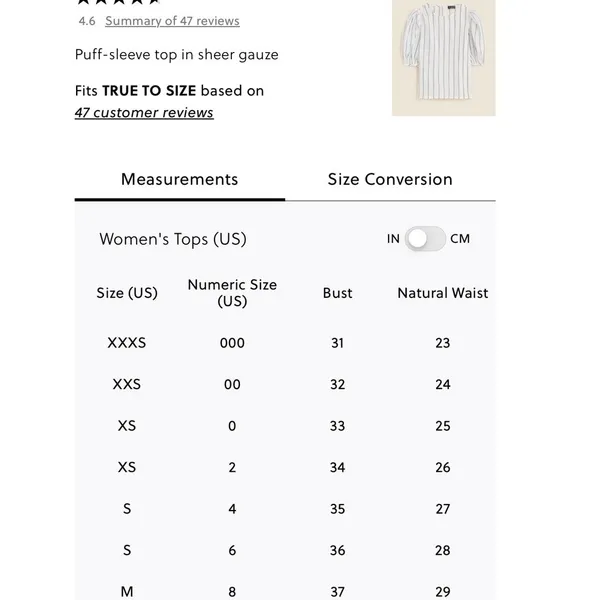 J.CREW Puff Sleeve Top Sheer Gauze Nautical Stripe Small NWT Coastal Prep Vacay - Image 11