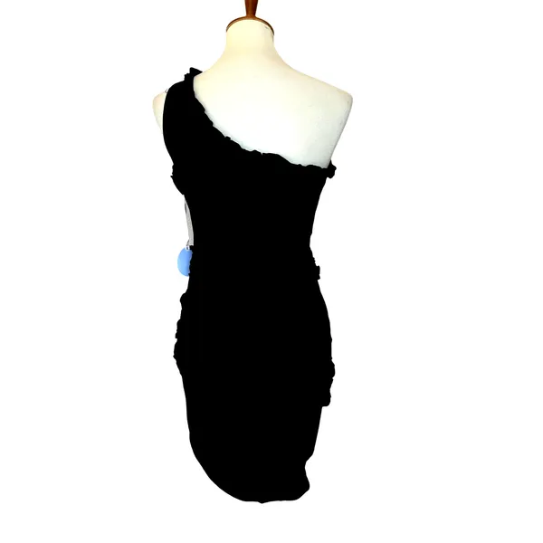Revolve Black Mini Dress SMALL One Shoulder Bodycon Cotton More to Come $72 NEW - Image 5