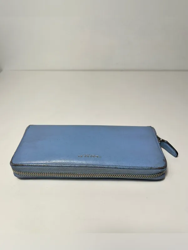 Coach Periwinkle Light Blue Leather Accordion Continental Zip Around Long Wallet - Image 7