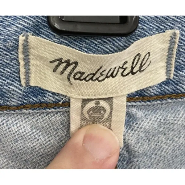Madewell Super Wide Leg Jeans Stone Wash Blue Size 31P - Image 5