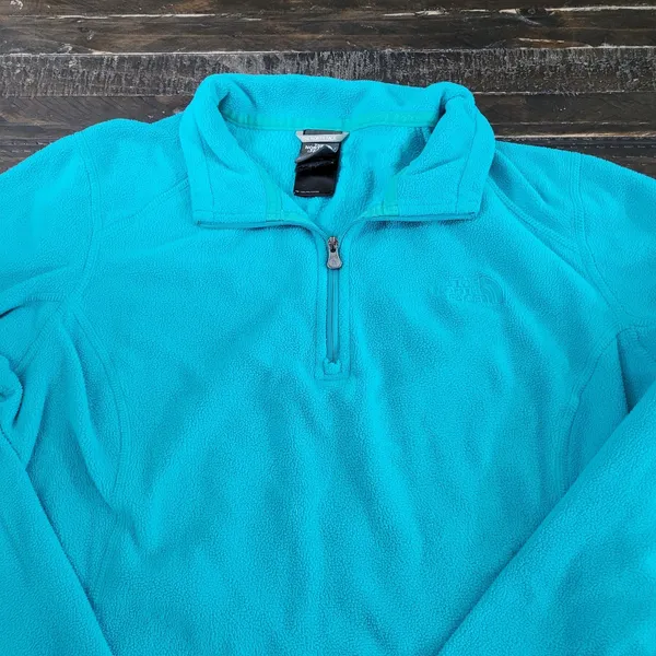 Women’s Medium The North Face Turquoise Polartec Fleece Pullover Jacket - Image 4
