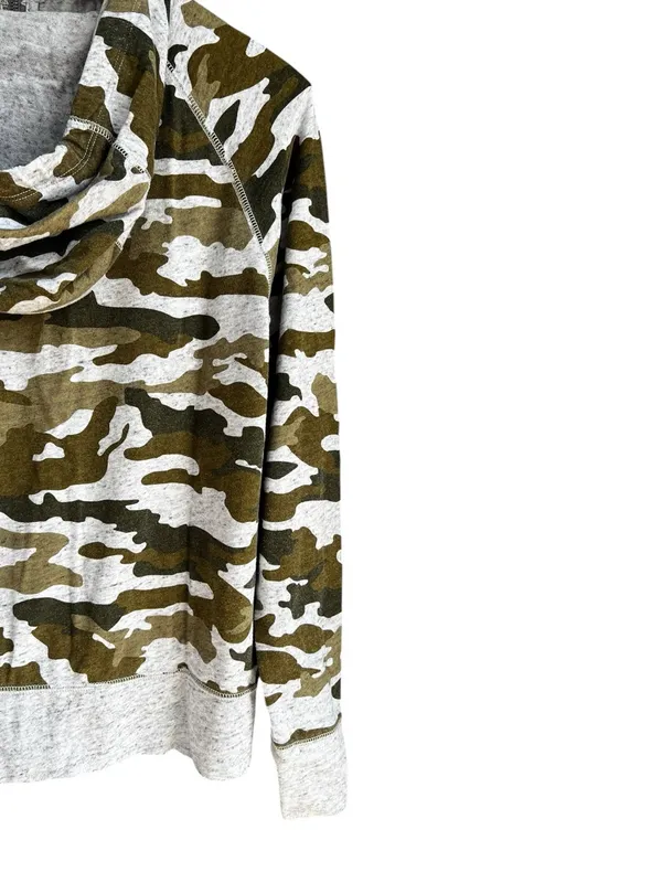 Nike Gym Vintage Camo Full Zip Hoodie Jacket Womens Small Green Black Y2K - Image 8