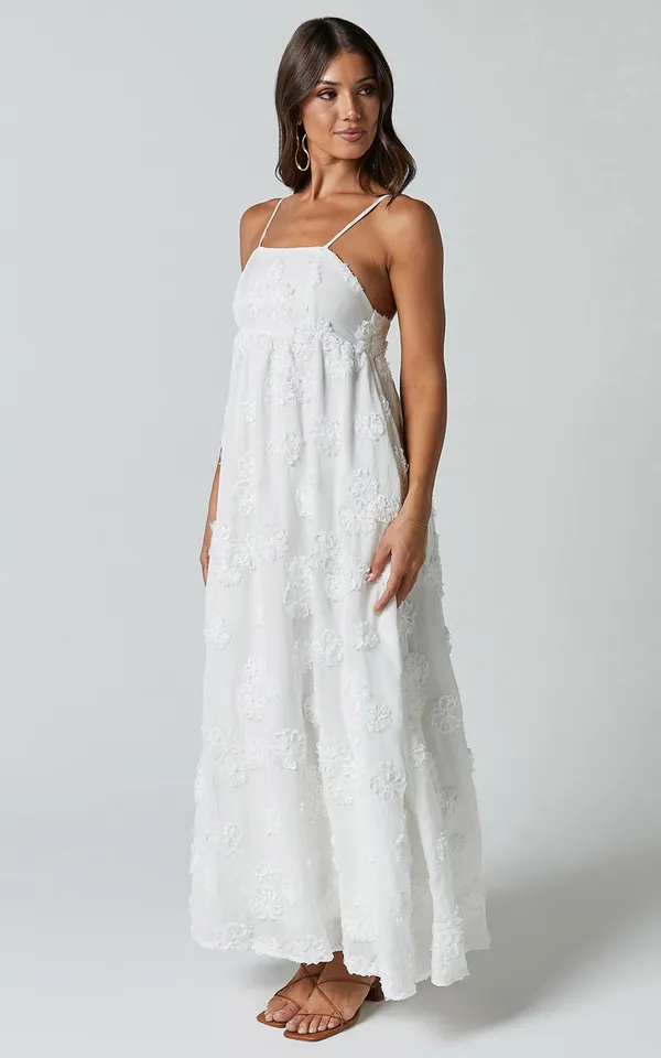 New Showpo Claya Midi Dress Floral Detail Dress Size Small MSRP $99 - Image 3