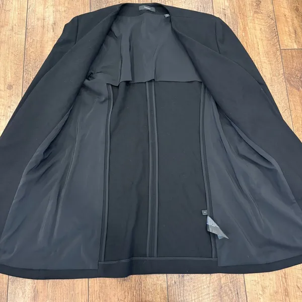 Theory Lindrayia Blazer in Black Women's Size 8 Slim Fit Open Front Patch Pocket - Image 6