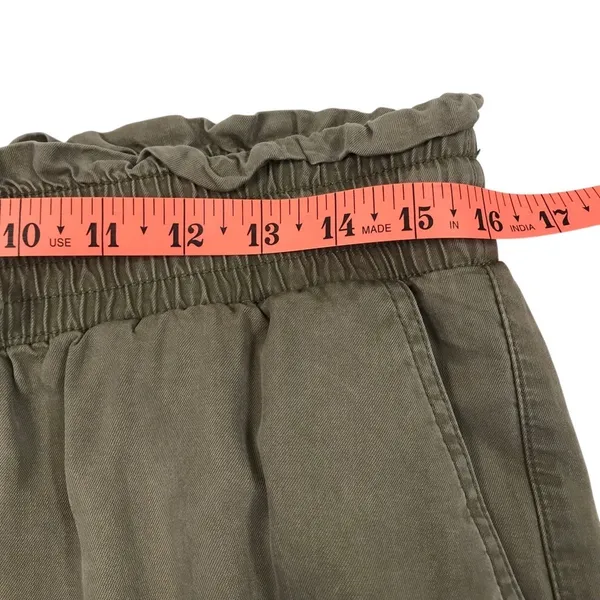 ABERCROMBIE & FITCH Paperbag Tencel Cargo Pant Jogger Sz L Burn Olive Grunge Y2K - Image 10