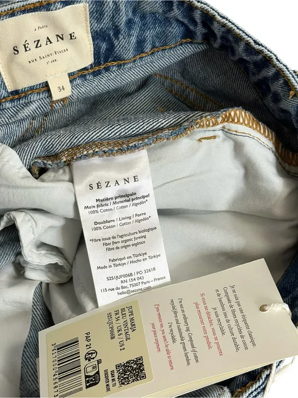 SÉZANE Marja Denim Mini Skirt, Vintage Blue, FR34/US2 - Image 8