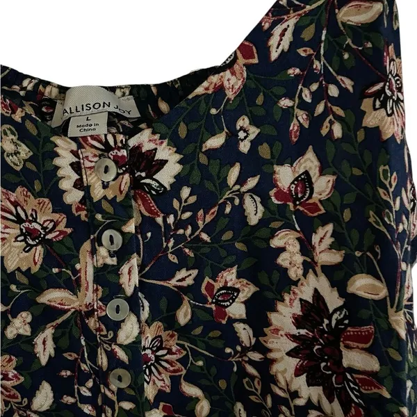 Allison Joy Women's Floral Sleeveless Blouse Large - Image 3