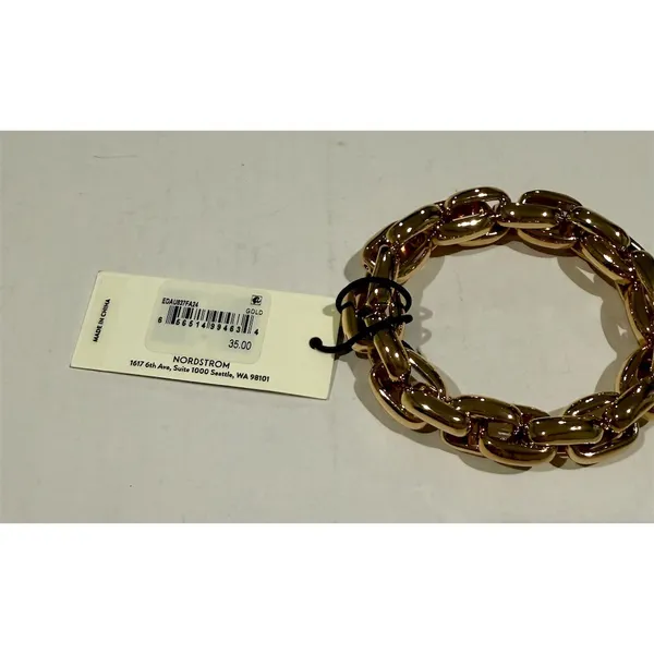 Nordstrom $35 Open Edit Bracelet Gold Chunky Oval Link Chain Statement stretch - Image 2
