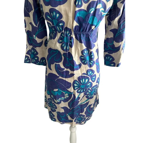 BODEN Womens Blue White Floral Tunic Dress Size US 2 - Image 7