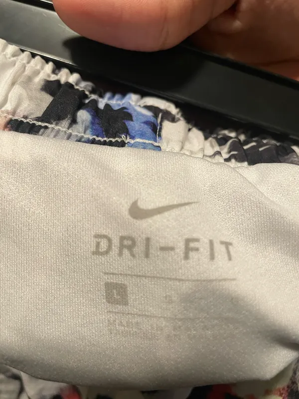 Nike Floral Dri- FIT Tempo Athletic Shorts - White/Black Size L - Image 3