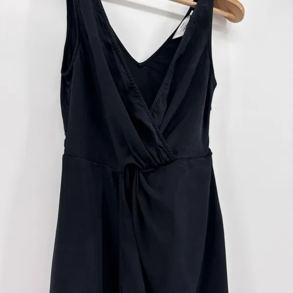 & Other Stories Paris‎ Atelier Black Lyocell Surplice Front Midi Dress Size 2 - Image 2