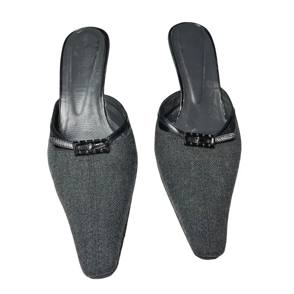 Gray Wool Mules Slip On Women EU 40‎ US 9 Unbranded - Image 5