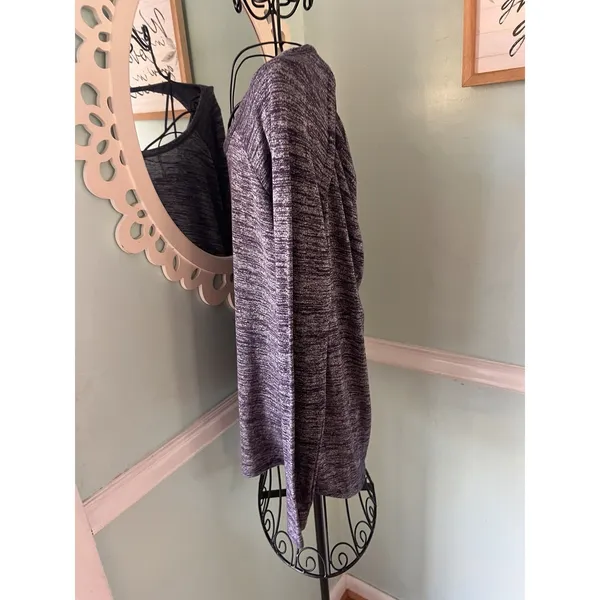 Athleta Purple Heathered‎ Open Back Pose Long Sleeve Top Size S - Image 2