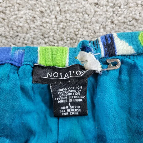 Vintage Notations A-line Skirt Womens L Blue Boho Watercolor Tiered Flowy Hippie - Image 7