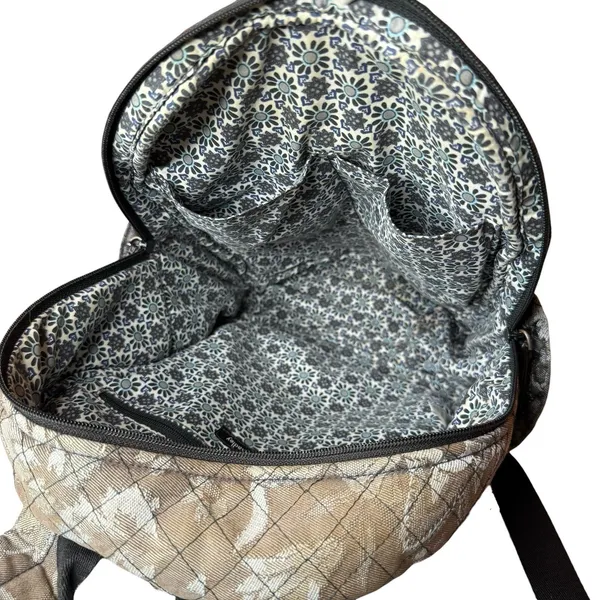 Vera Bradley Cloud Gray Paisley Print Quilted Fabric Backpack‎ - Image 6