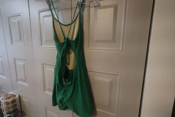 Palomar Beachwear one piece workout exercise playsuit in green. - Image 6