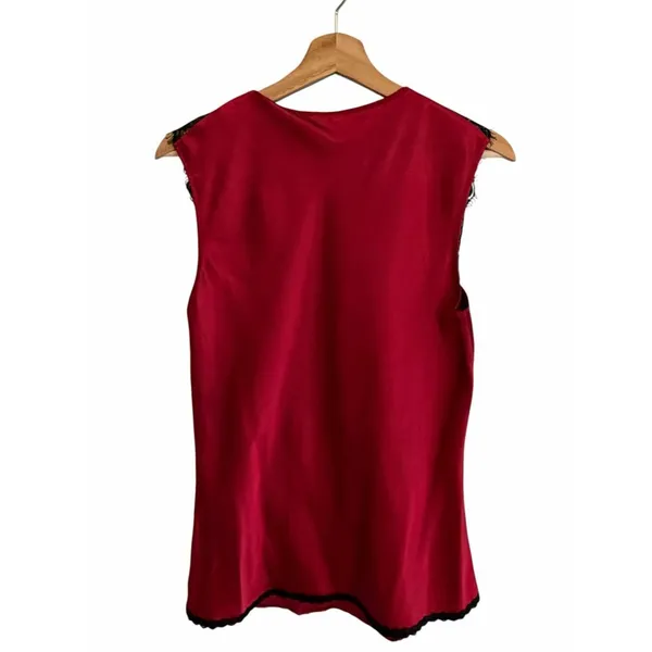 Vintage Y2K Fairy Bisou Bisou Whimsigoth Red Satin Top Size M Vamp Romantic Goth - Image 3