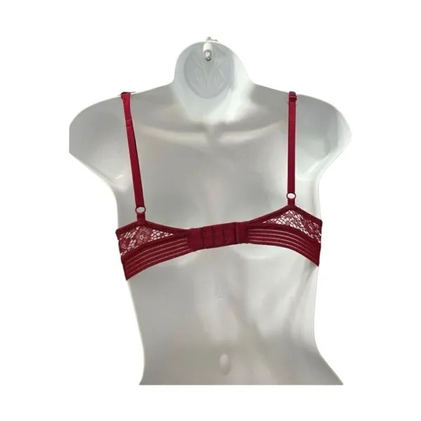 Victorias Secret Red Floral Lace Very Sexy Push-Up Bra Size 32C Underwire - Image 4