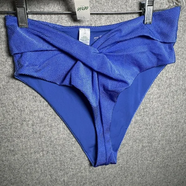 Aerie Large‎ High Cut Cheeky Swim Bikini Bottom Blue Summer NWT Bathing Suit - Image 3