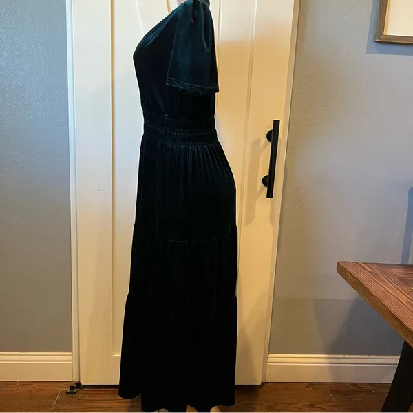 NWT Elegant Velvet velour tiered maxi Dress short sleeve xl(16-18) - Image 10