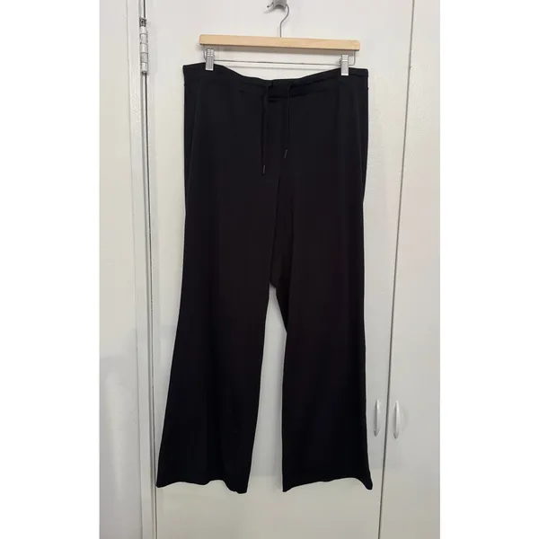 Quince Women's Flow Knit Wide Leg Pants in Black Size Large - Image 3